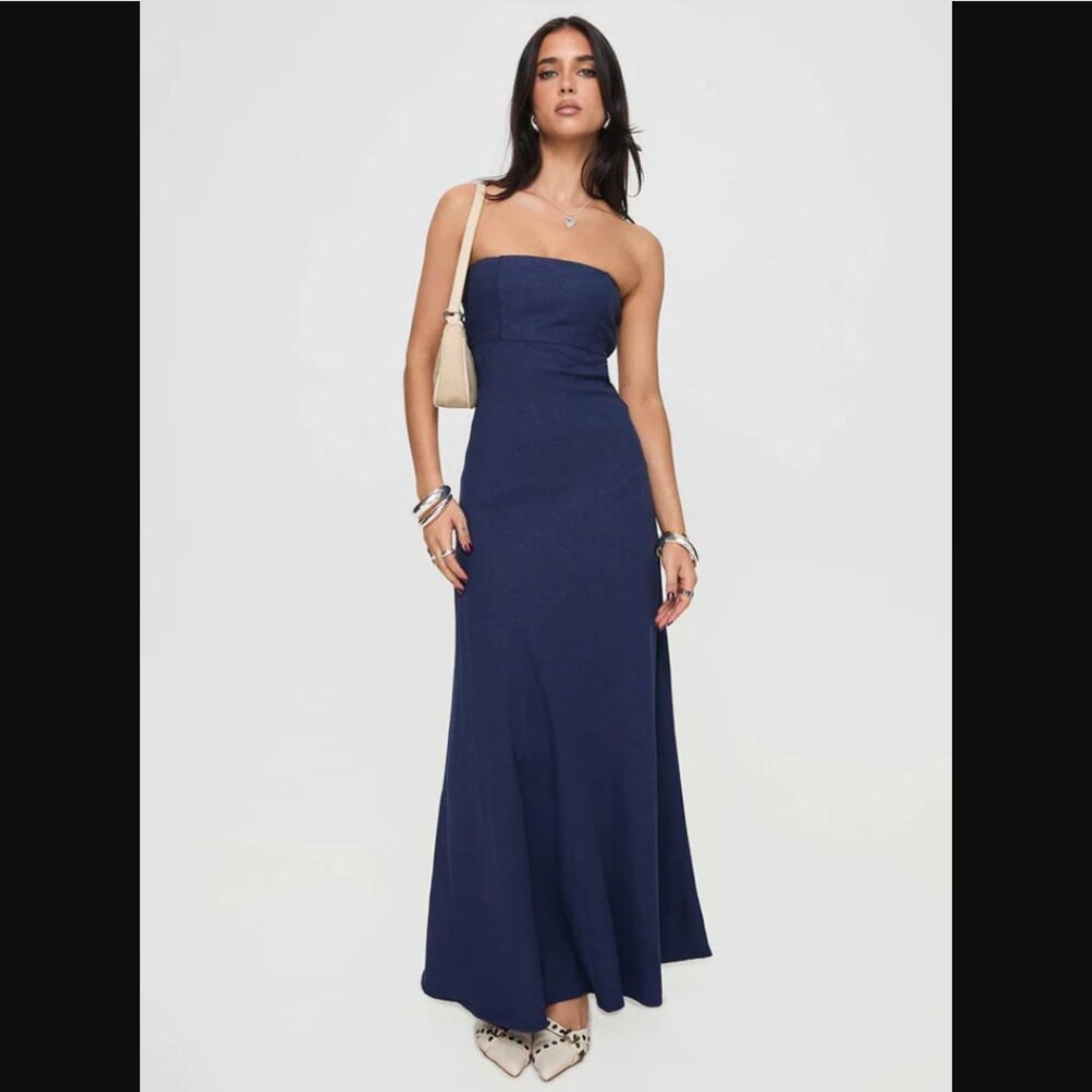 Princess Polly Yahir Navy Strapless Cut Out Maxi Dress 4